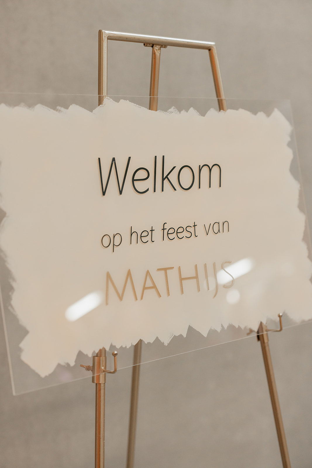 Welkomstbord acryl - kleur naar keuze