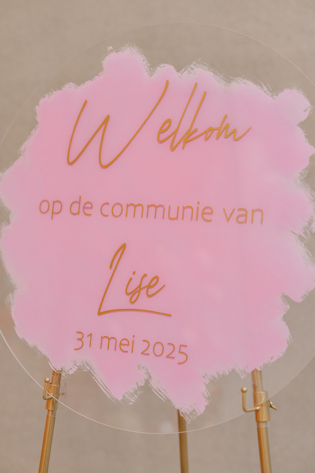 Welkomstbord acryl rond - kleur naar keuze