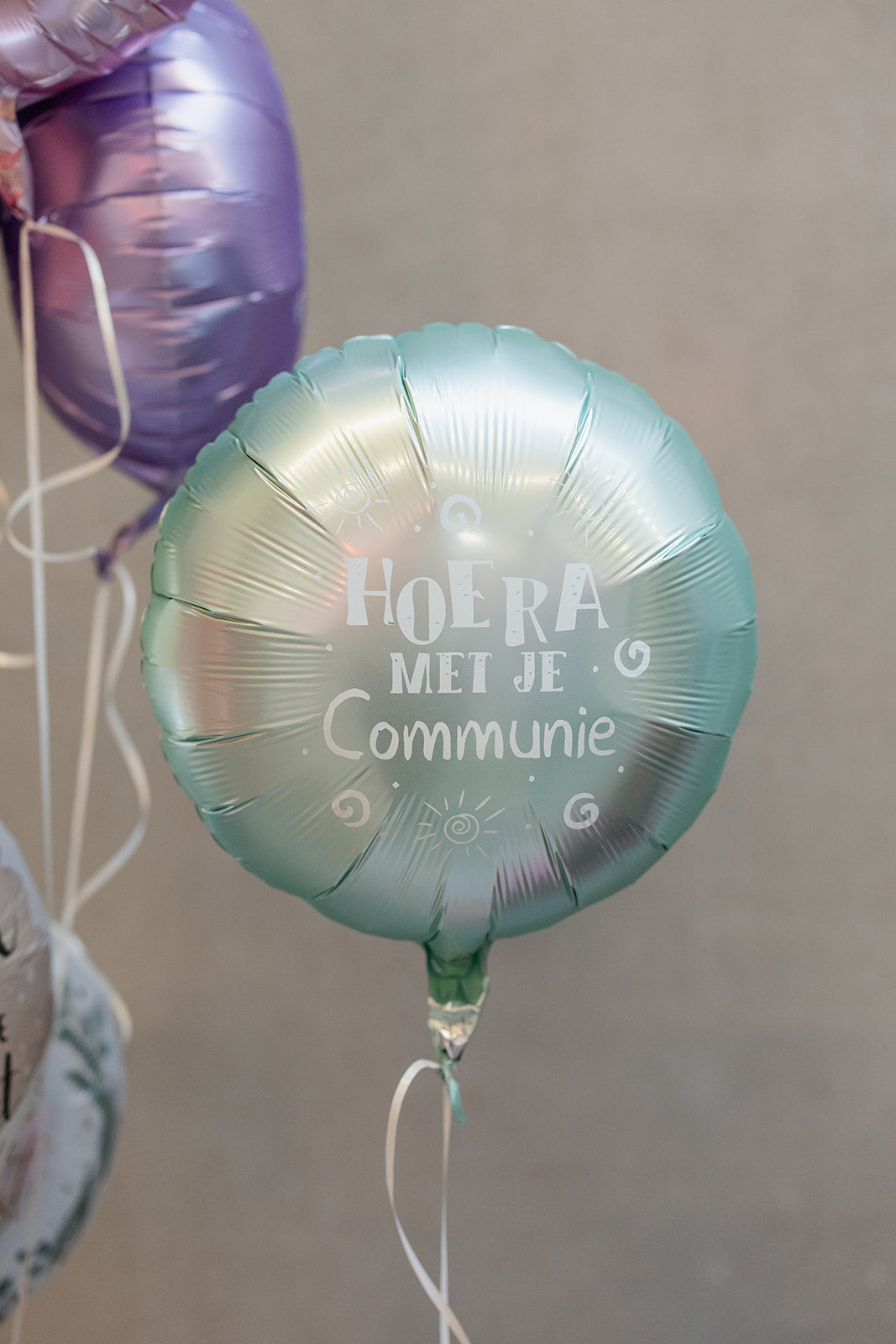 Folieballon "Hoera Met Je Communie" - groen
