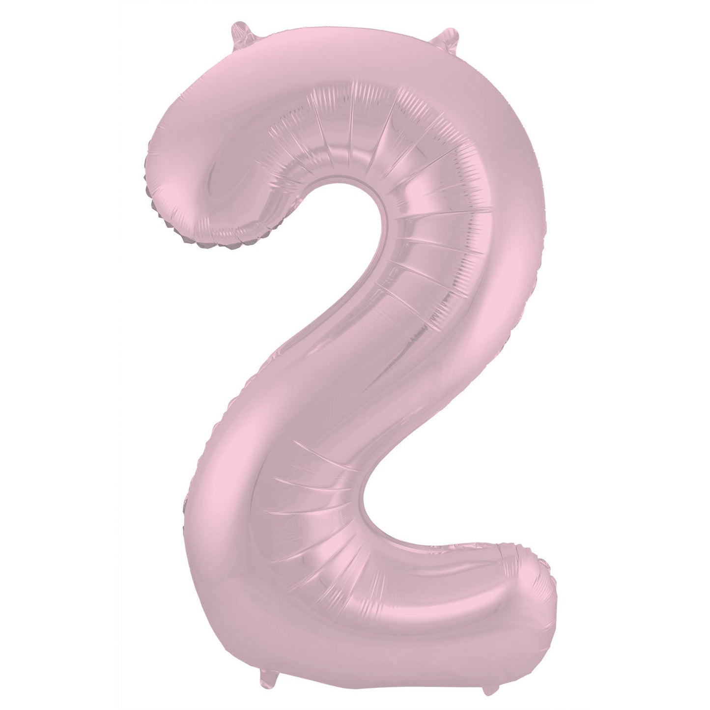 Cijferballon "2" - metalic-roze