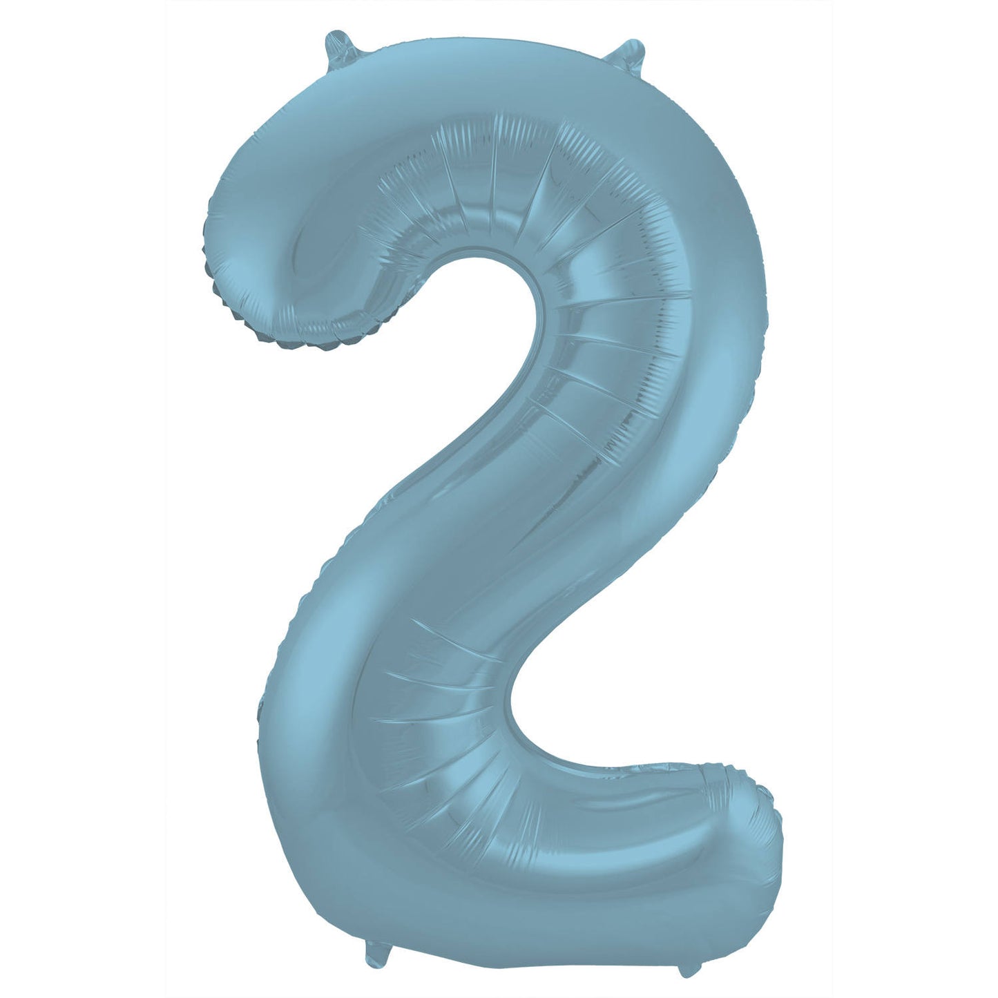 Cijferballon "2" - metalic-blauw