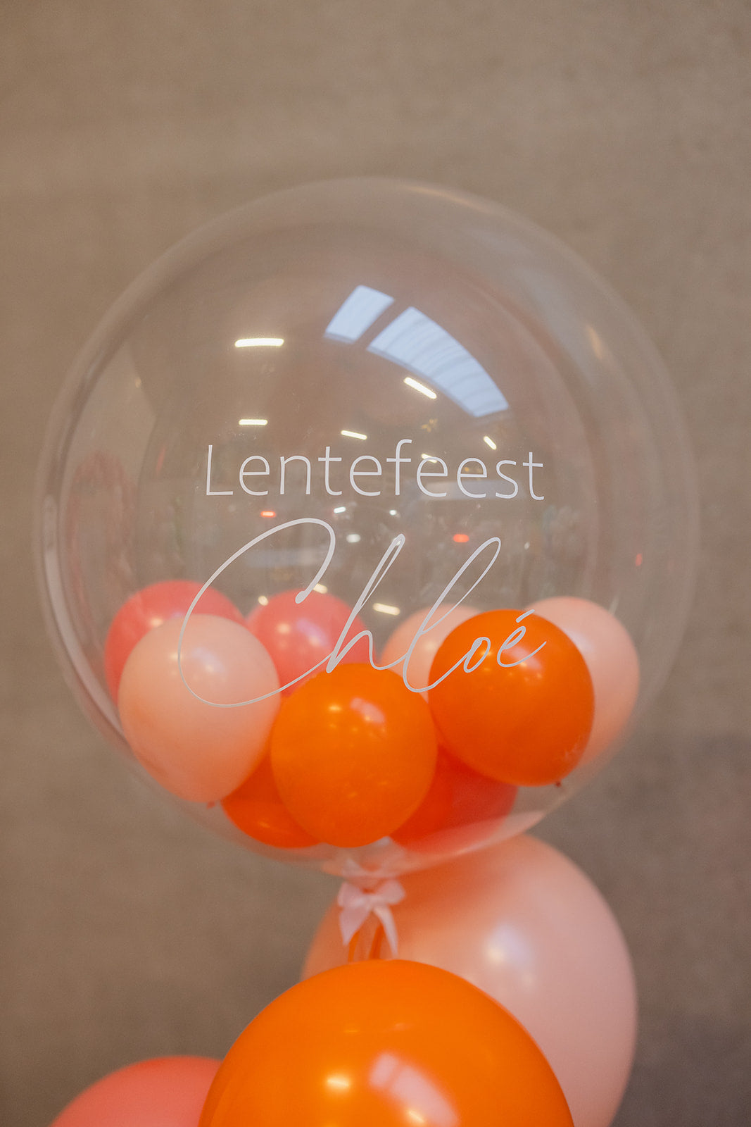Bubbelballon "Gepersonaliseerd" met 4 folieballonnen