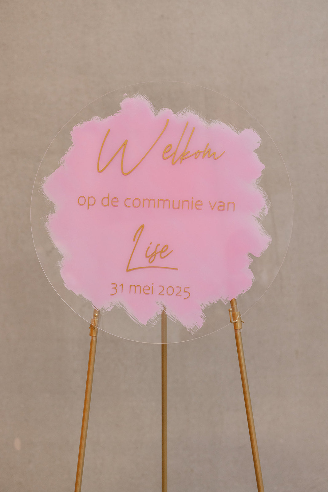 Welkomstbord acryl rond - kleur naar keuze