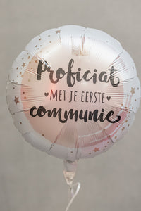 Folieballon "Proficiat Met Je Eerste Communie" - roze