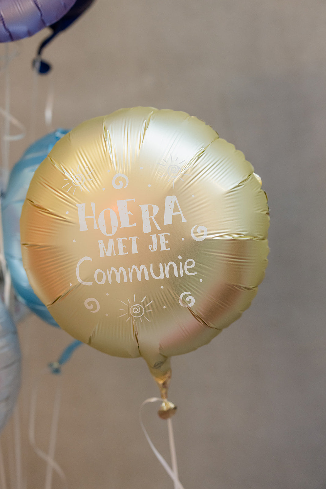 Folieballon "Hoera Met Je Communie" - geel