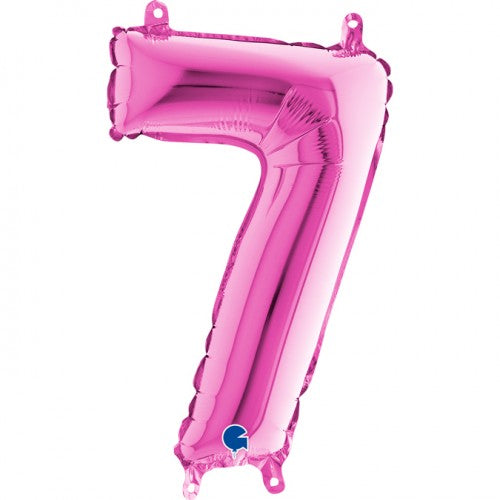 Cijferballon "7" - fuchsia
