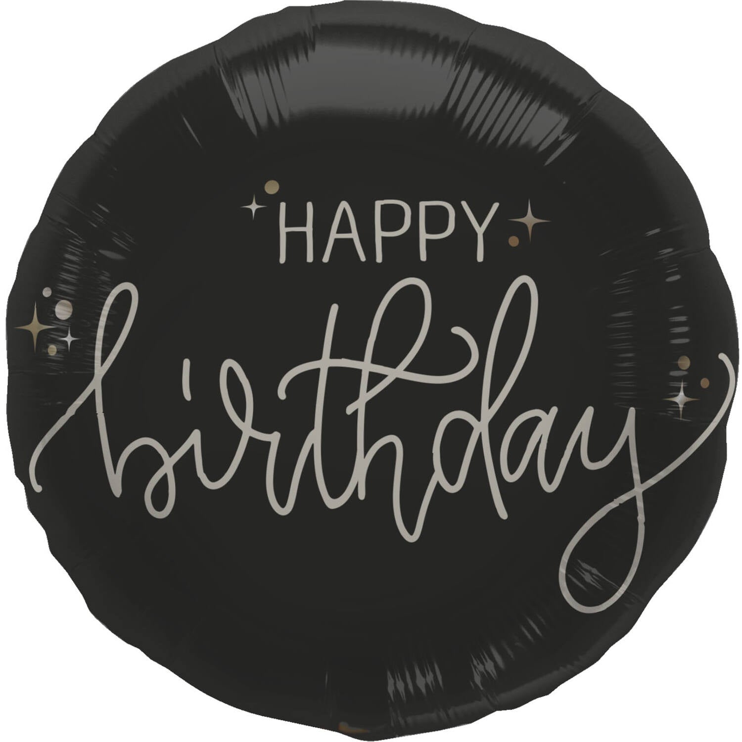 Folieballon "Happy Birthday"- zwart-beige