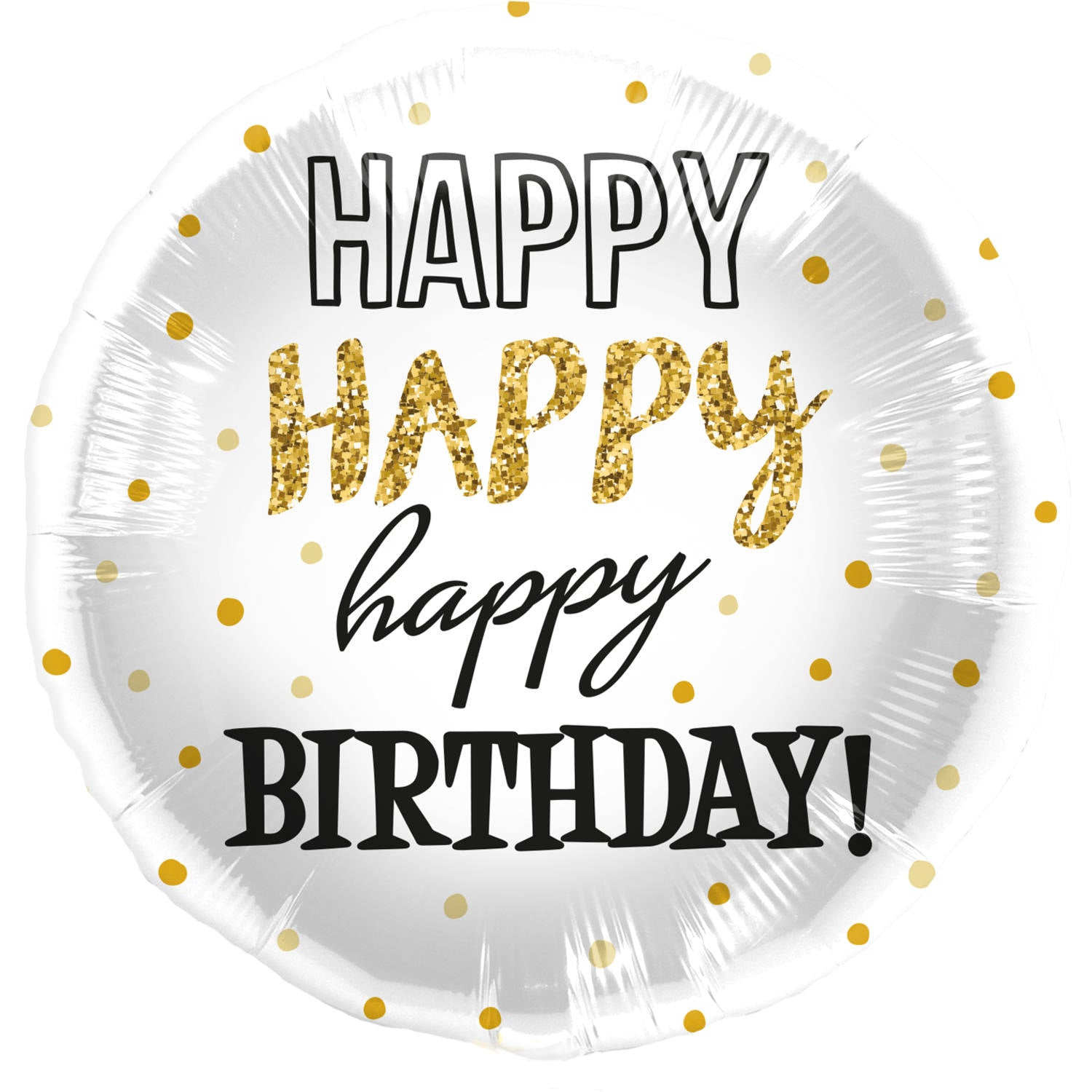 Folieballon "Happy Happy Happy Birthday"