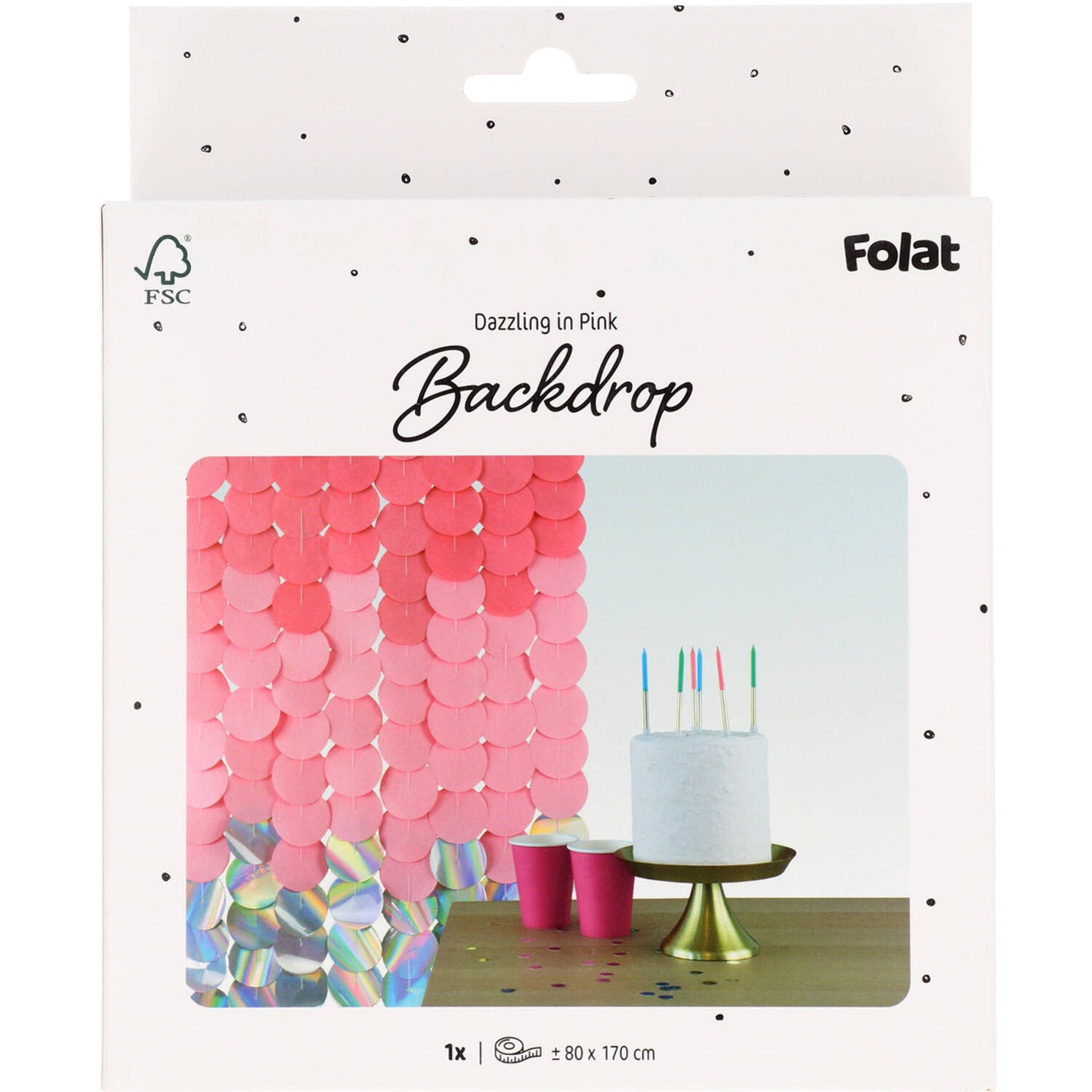 Backdrop "Dazzling in Pink" cirkel - 80 x 170cm