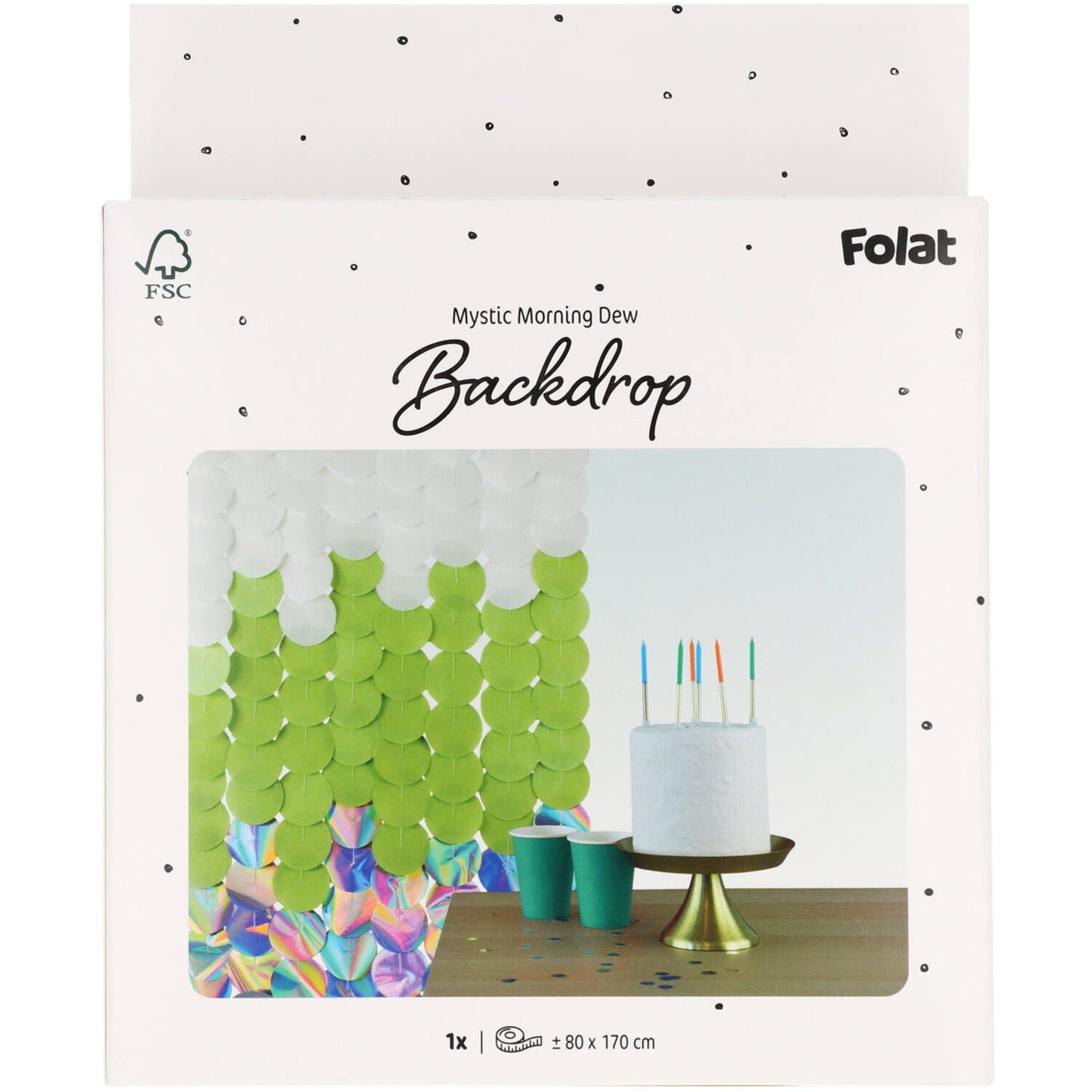 Backdrop "Mystic Morning Dew" cirkel - 80 x 170cm