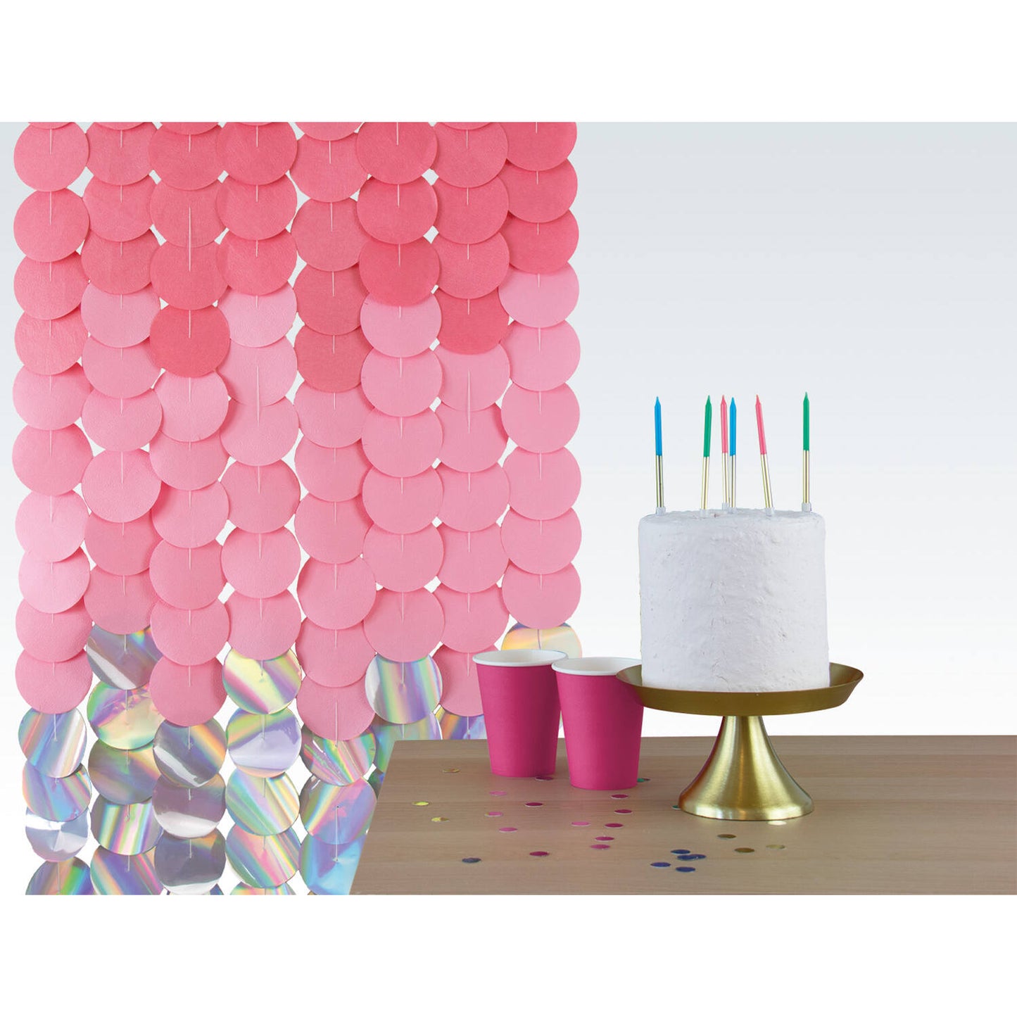 Backdrop "Dazzling in Pink" cirkel - 80 x 170cm